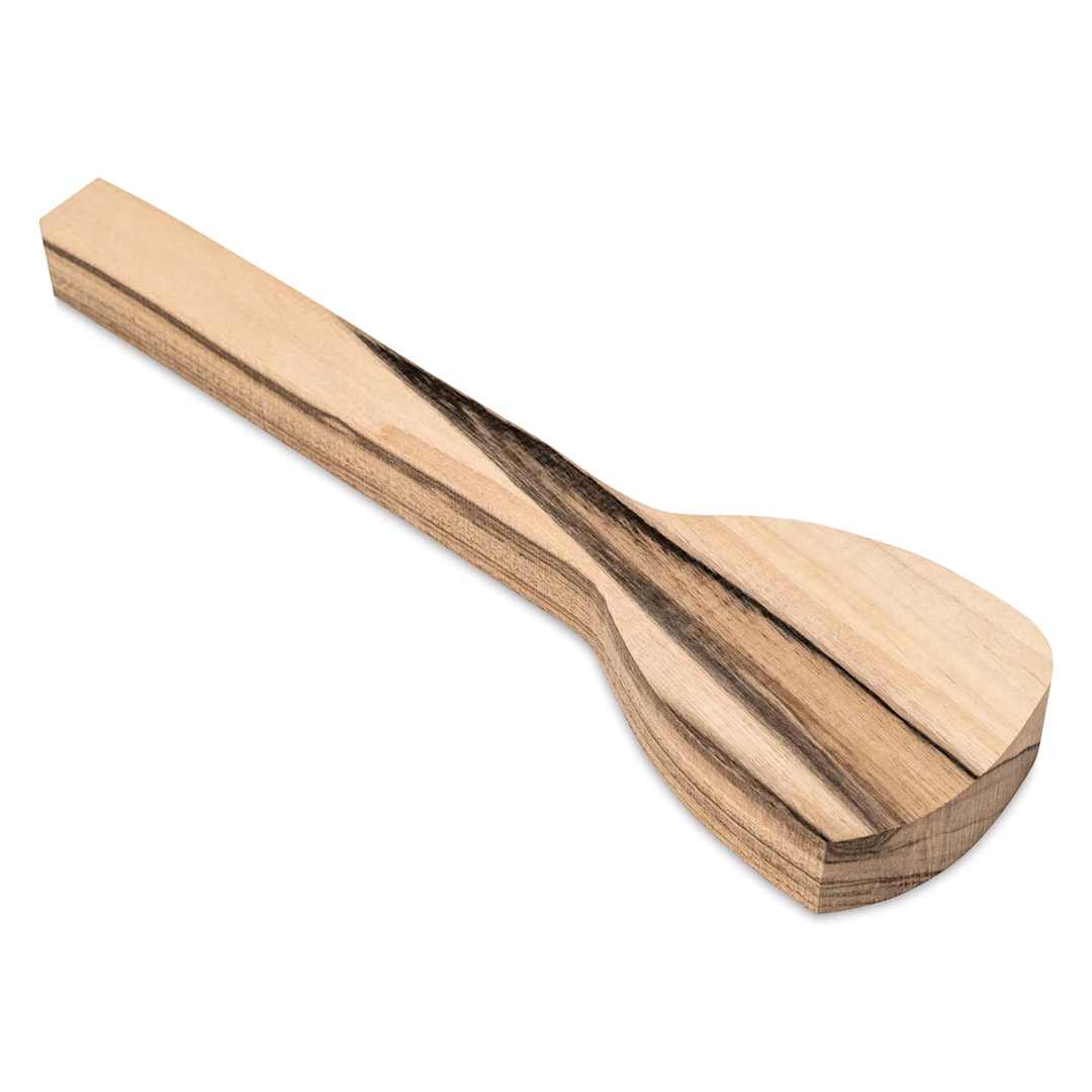 Open in modal - BeaverCraft Wooden Serving Spoon Carving Blank - Walnut Wood angled view