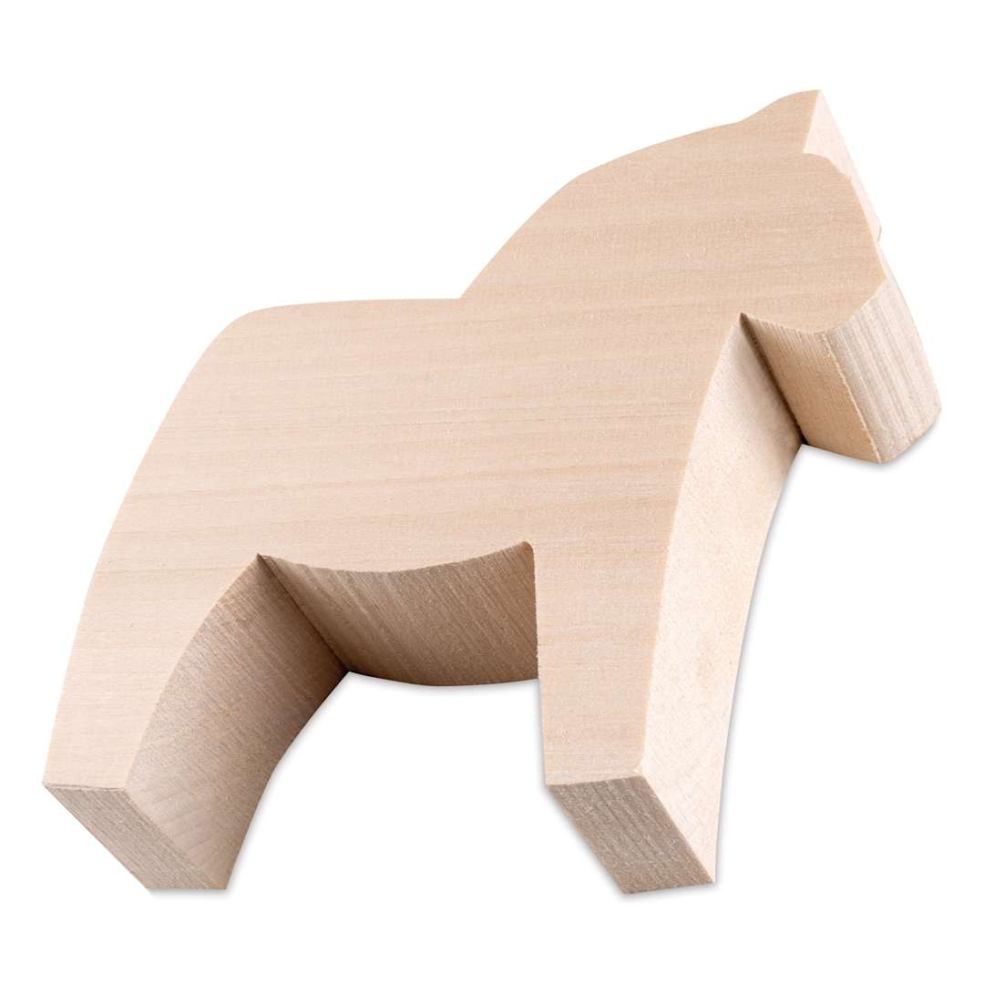 Open in modal - BeaverCraft Wooden Animal Carving Blank - Dala Horse