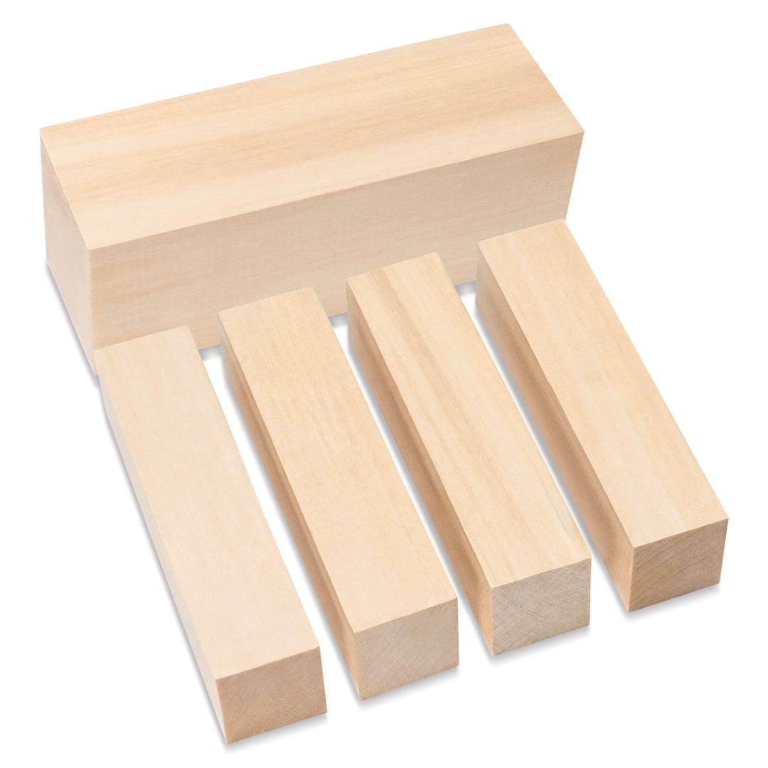 Open in modal - BeaverCraft Basswood Carving Block Set - Pkg of 5, Assorted Sizes