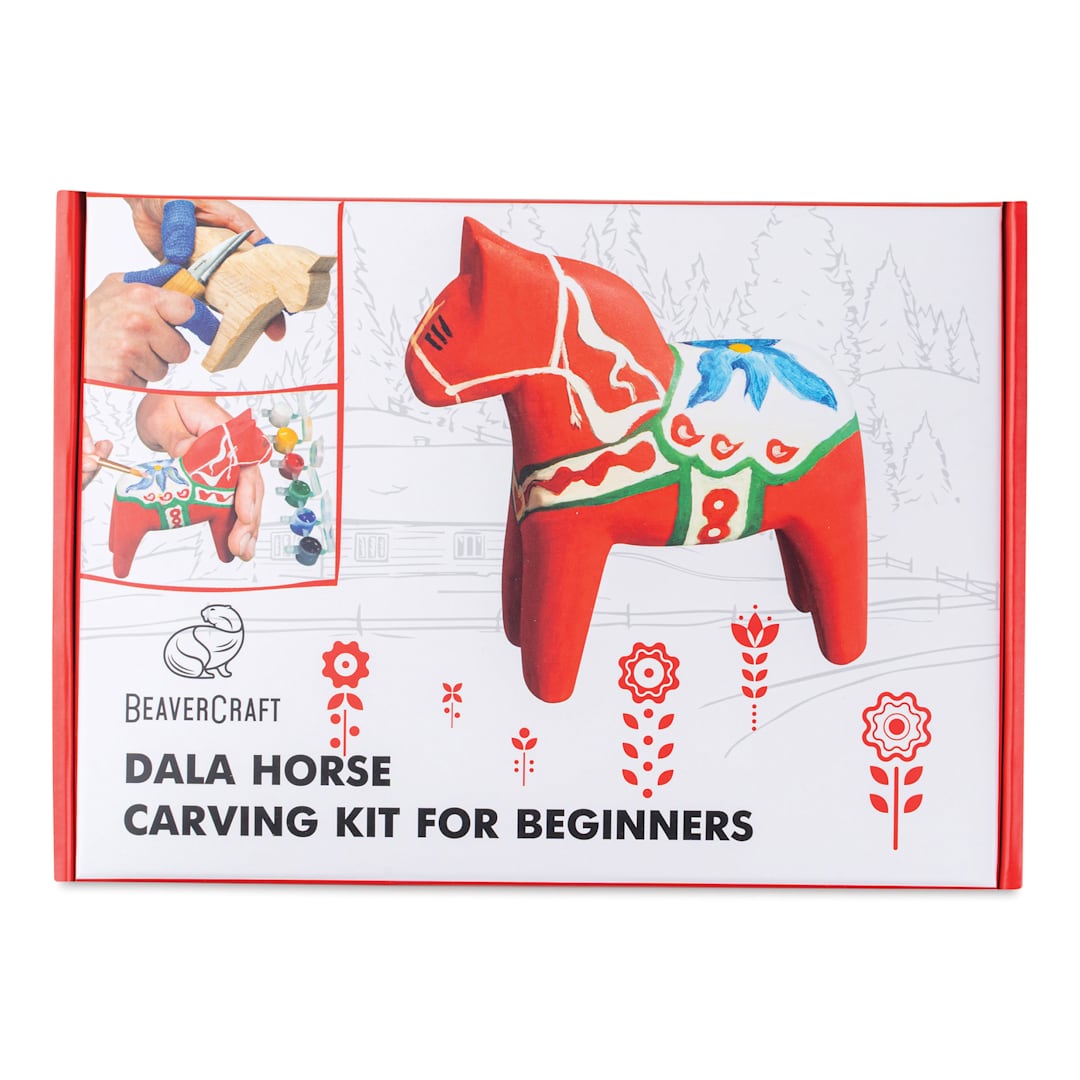 Open in modal - BeaverCraft Dala Horse Carving Kit packaging