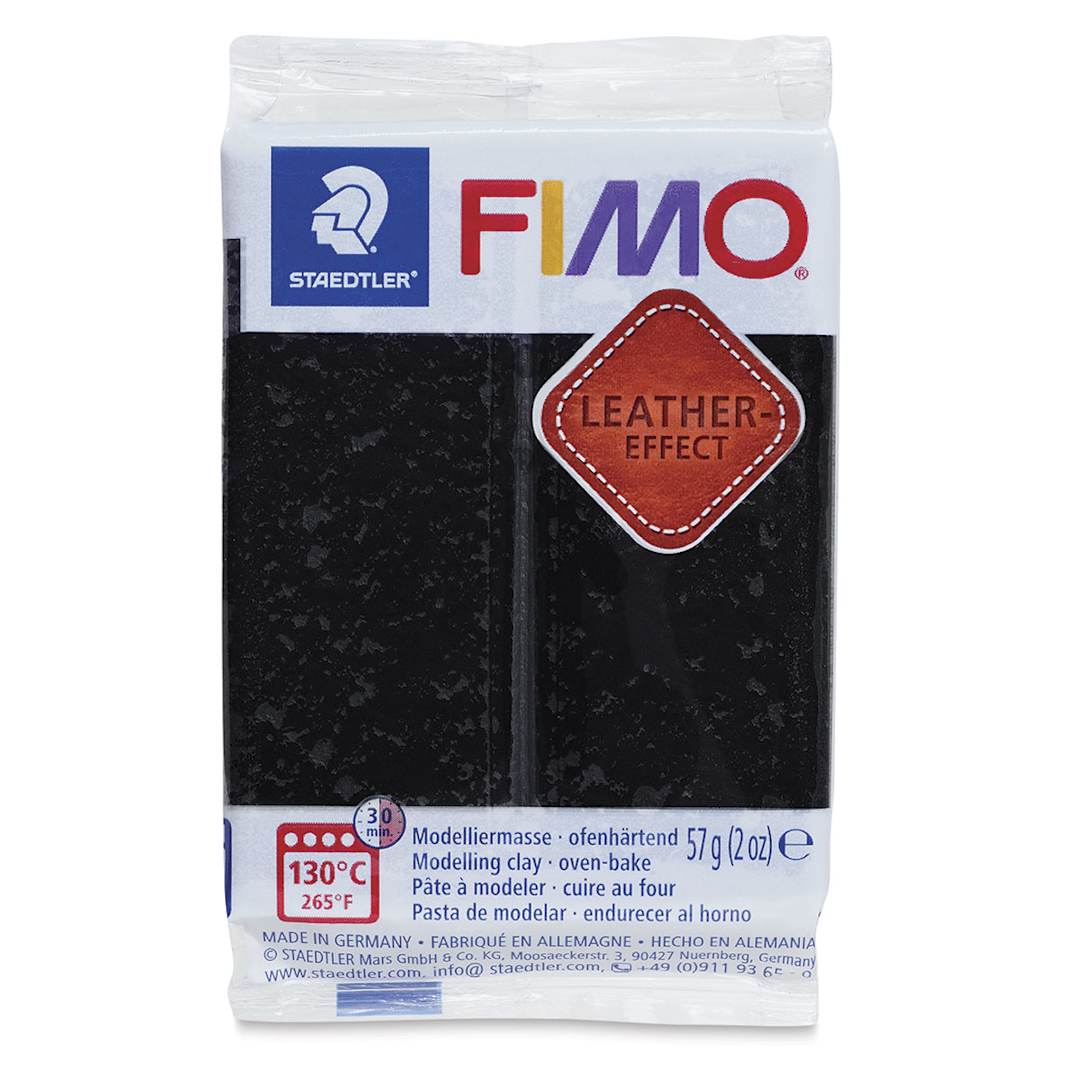 Open in modal - Staedtler Fimo Leather Effect Clay - Black, 2 oz - front of packaging