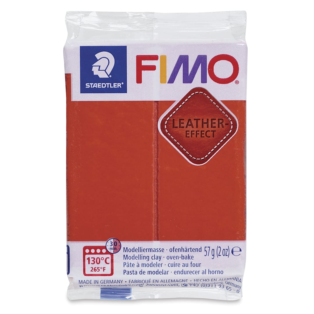 Open in modal - Staedtler Fimo Leather Effect Clay - Rust, 2 oz - front of packaging