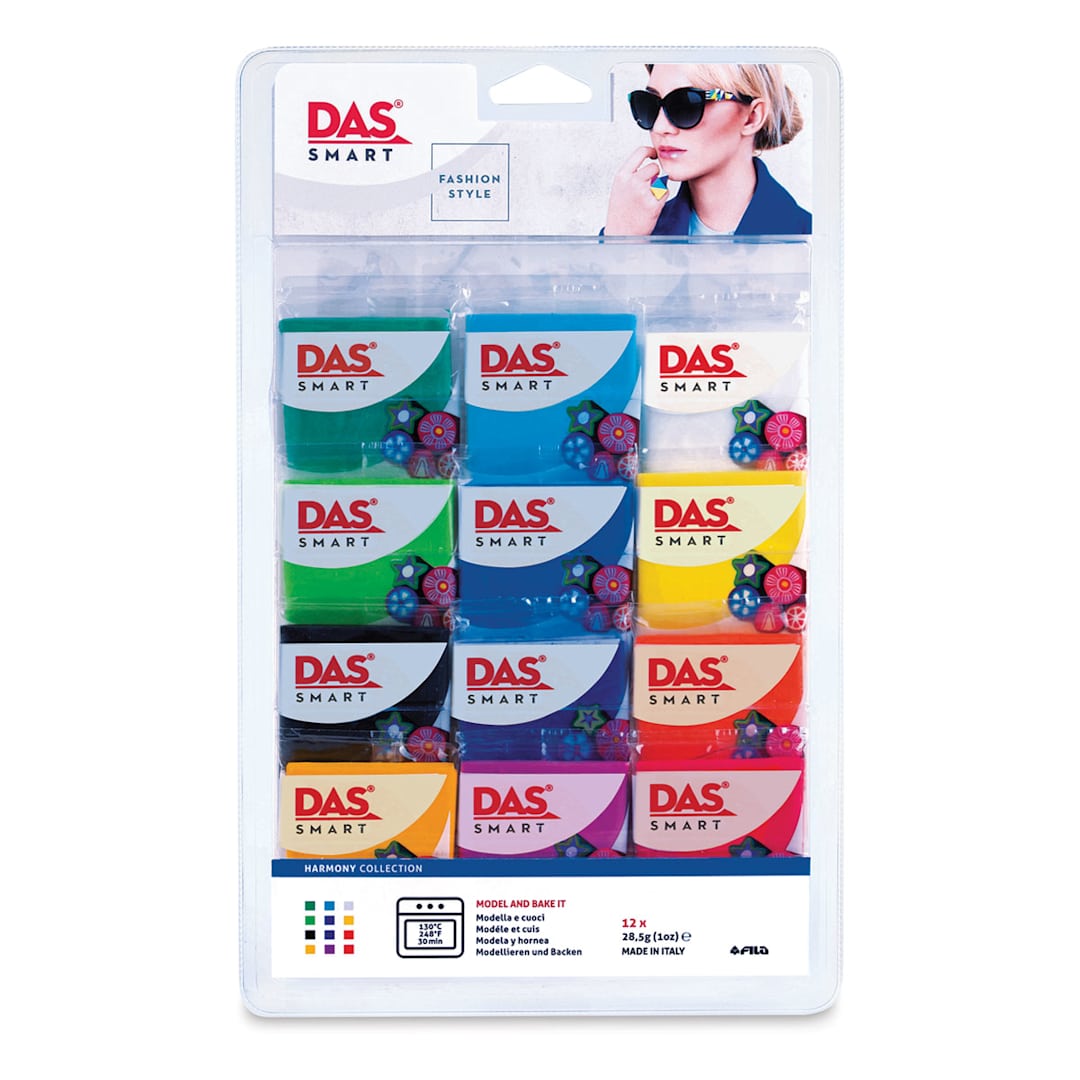 Open in modal - DAS Smart Polymer Clays - Harmonic Colors, Set of 12 (front of package)