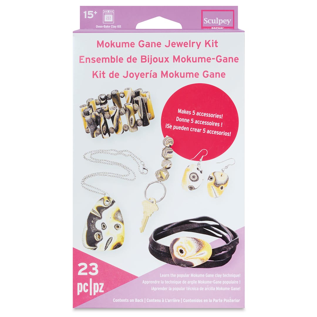 Open in modal - Sculpey Mokume Gane Jewelry Kit front of packaging