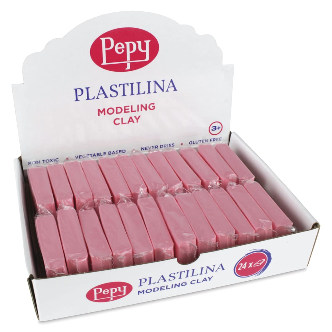 Open in modal - Pepy Plastilina Modeling Clay - Pink, 1.4 oz, Pkg of 24 - front of packaging