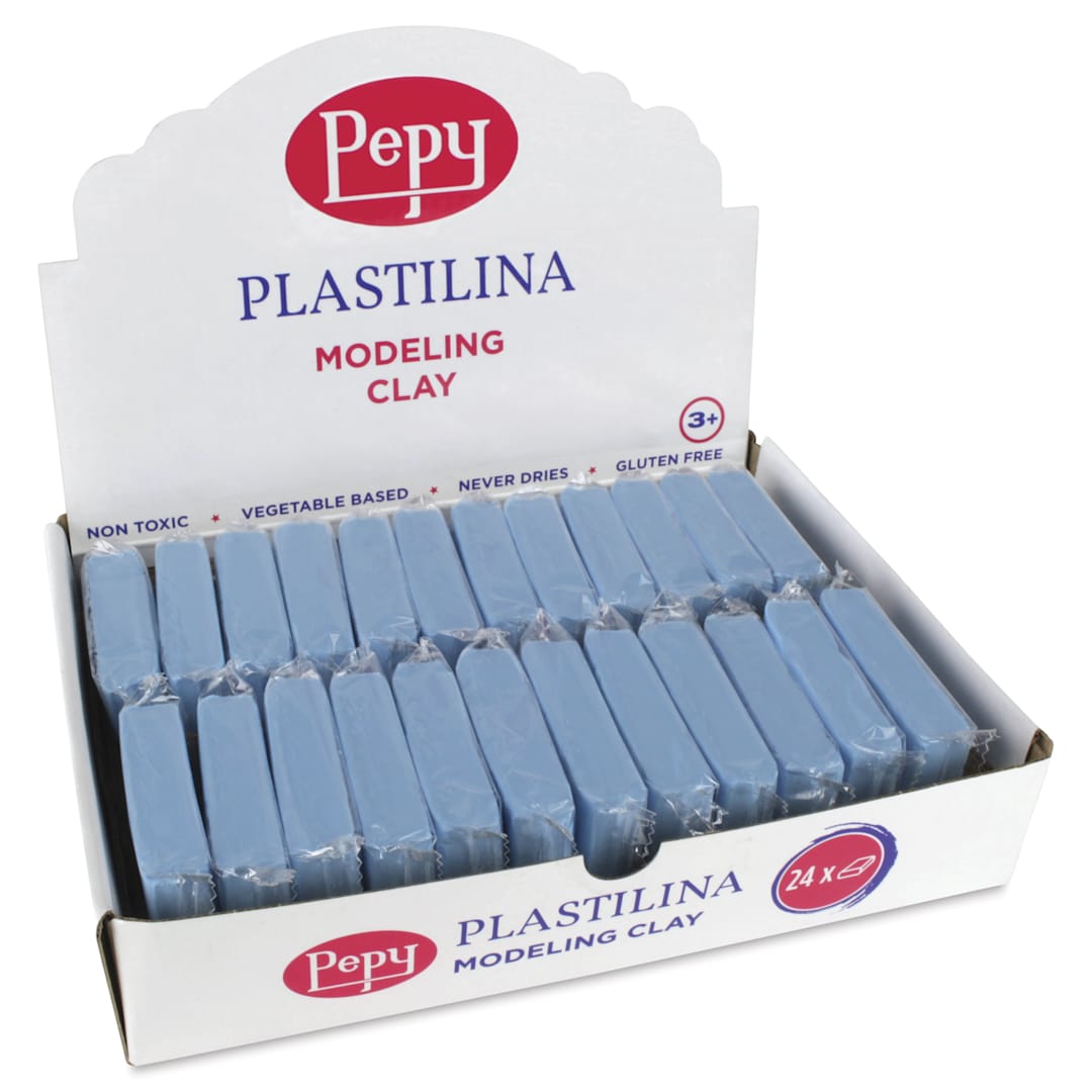 Open in modal - Pepy Plastilina Modeling Clay - Light Blue, 1.4 oz, Pkg of 24 - front of packaging