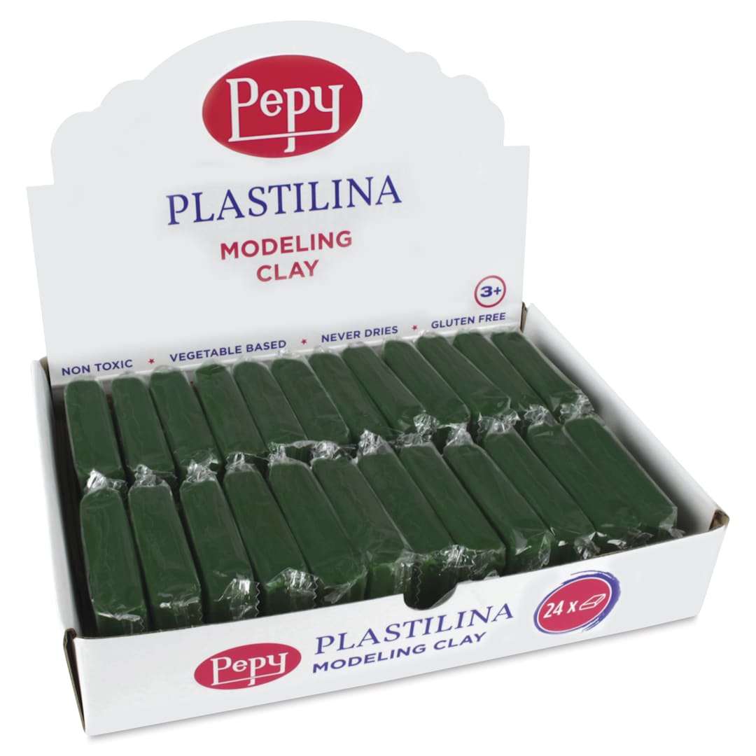 Open in modal - Pepy Plastilina Modeling Clay - Dark Green, 1.4 oz, Pkg of 24 - front of packaging
