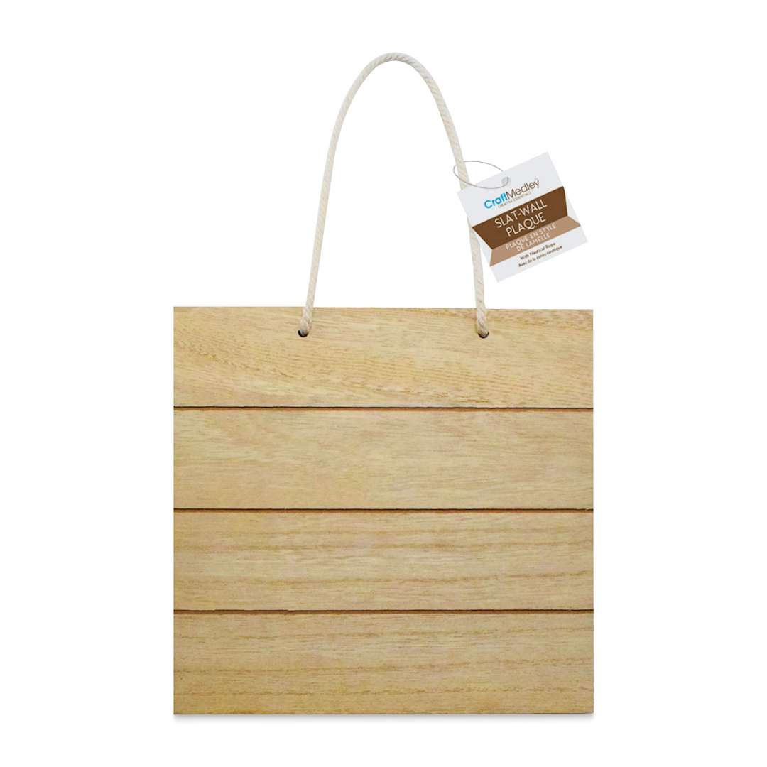 Open in modal - Craft Medley Wood Slat Wall Plaque - 7-3/4" Square