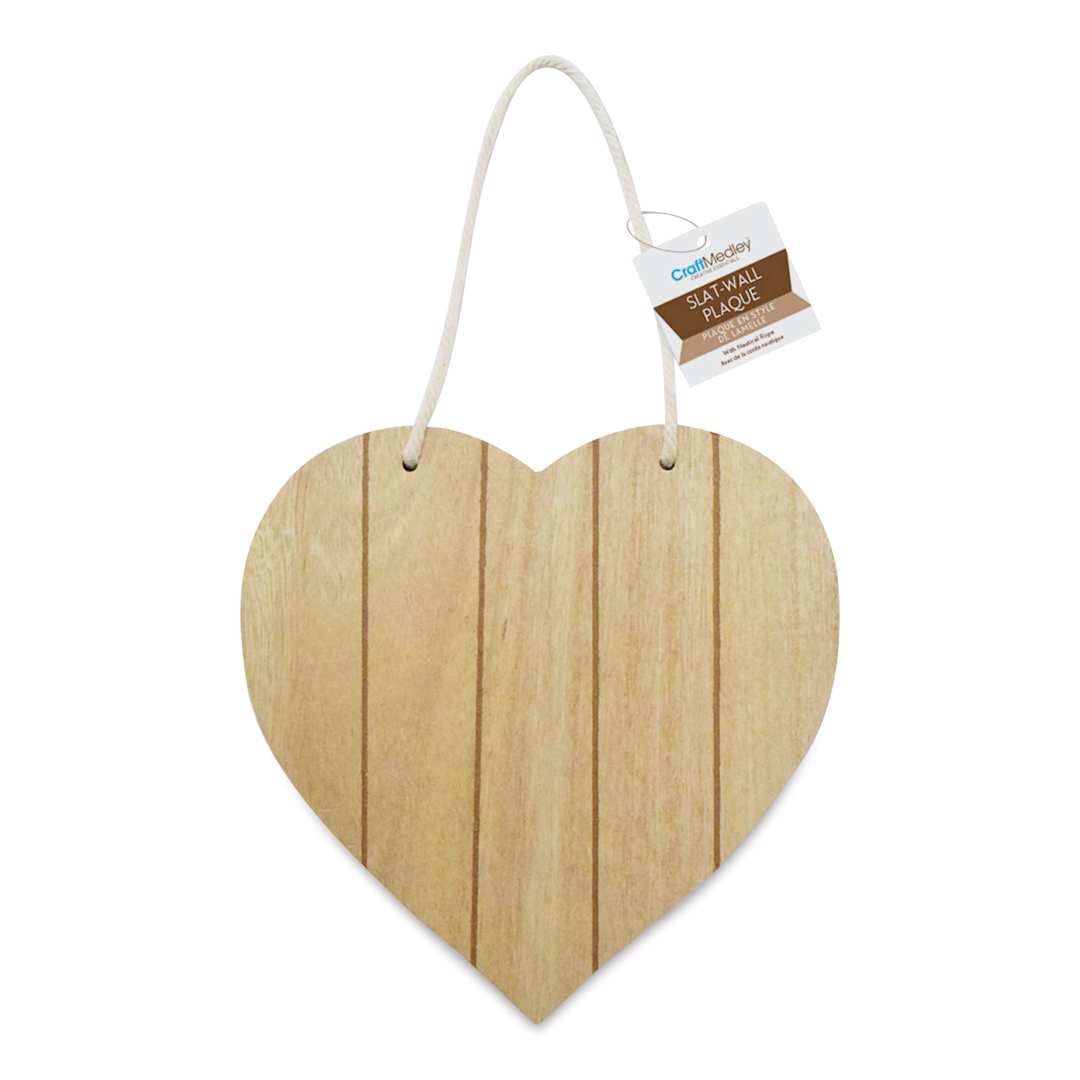 Open in modal - Craft Medley Wood Slat Wall Plaque - 7-3/4" Heart