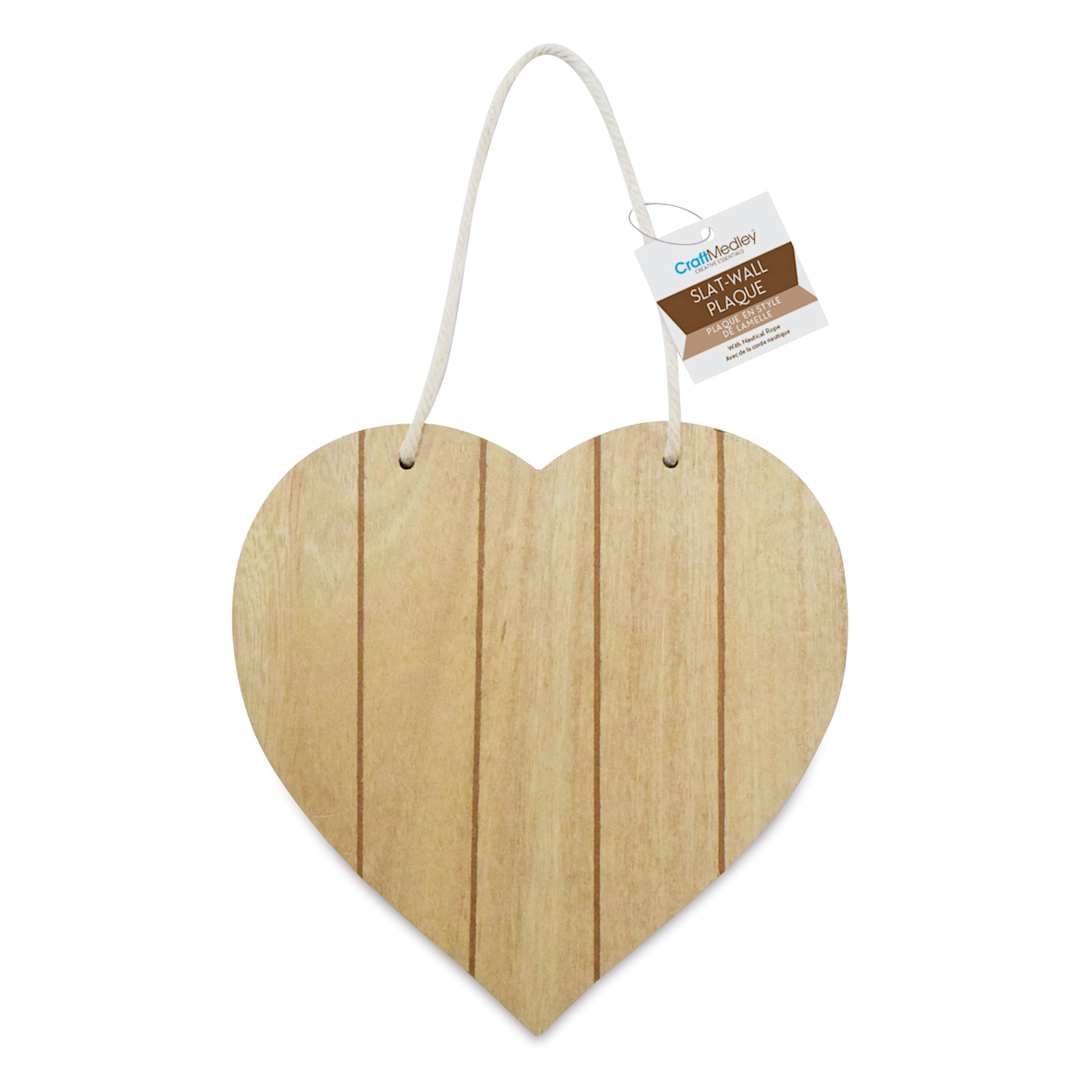 Open in modal - Craft Medley Wood Slat Wall Plaque - 15" Heart