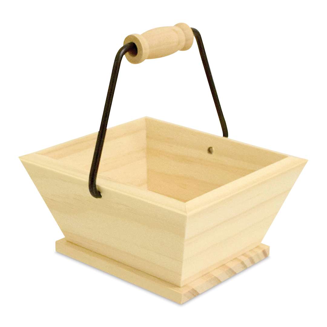 Open in modal - Craft Medley Wood Basket - 3-5/8"L x 3"W x 1-3/4"D