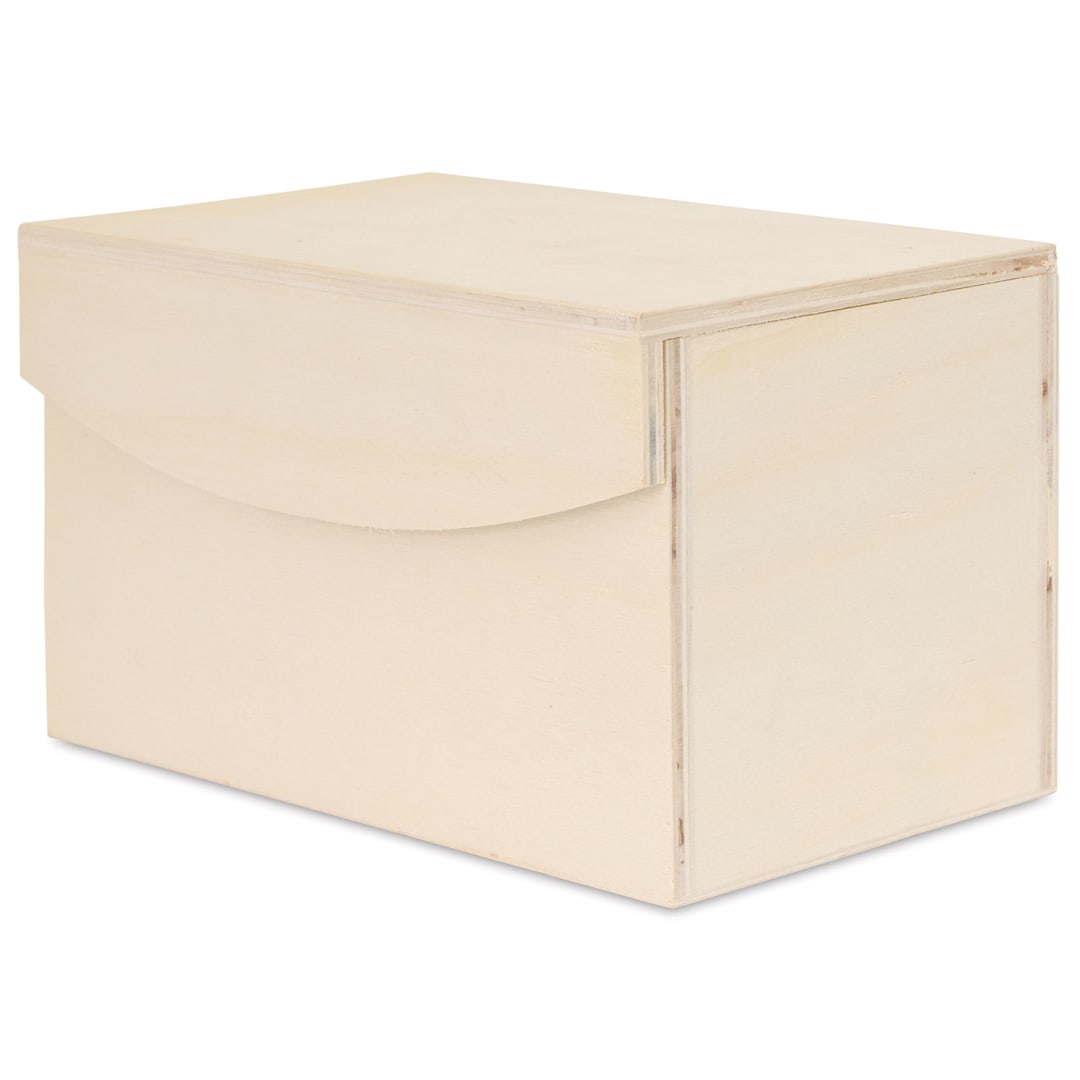 Open in modal - Park Lane Unfinished Wood Box - Fold-Over Top, side