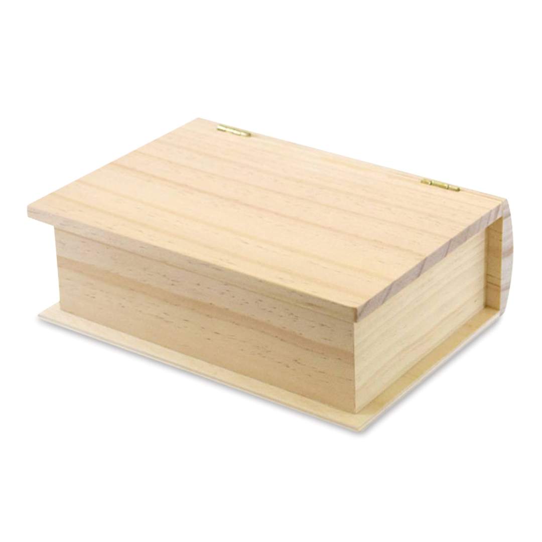 Open in modal - MultiCraft Wood Book Box - 7" x 5" x 2-1/4", closed