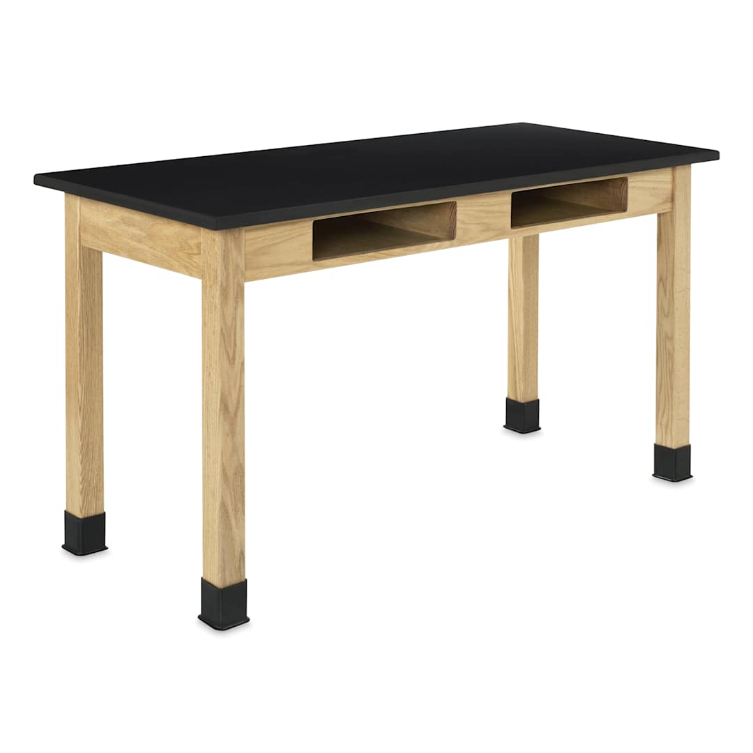 Open in modal - Compartment Lab Table, view of the epoxy top measuring 54" x 24" x 30".