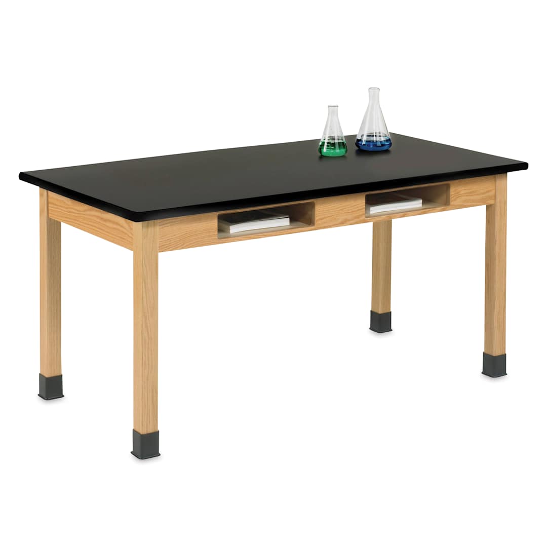 Open in modal - Compartment Lab Table, view of the high pressure laminate top measuring 60" x 30" x 36".