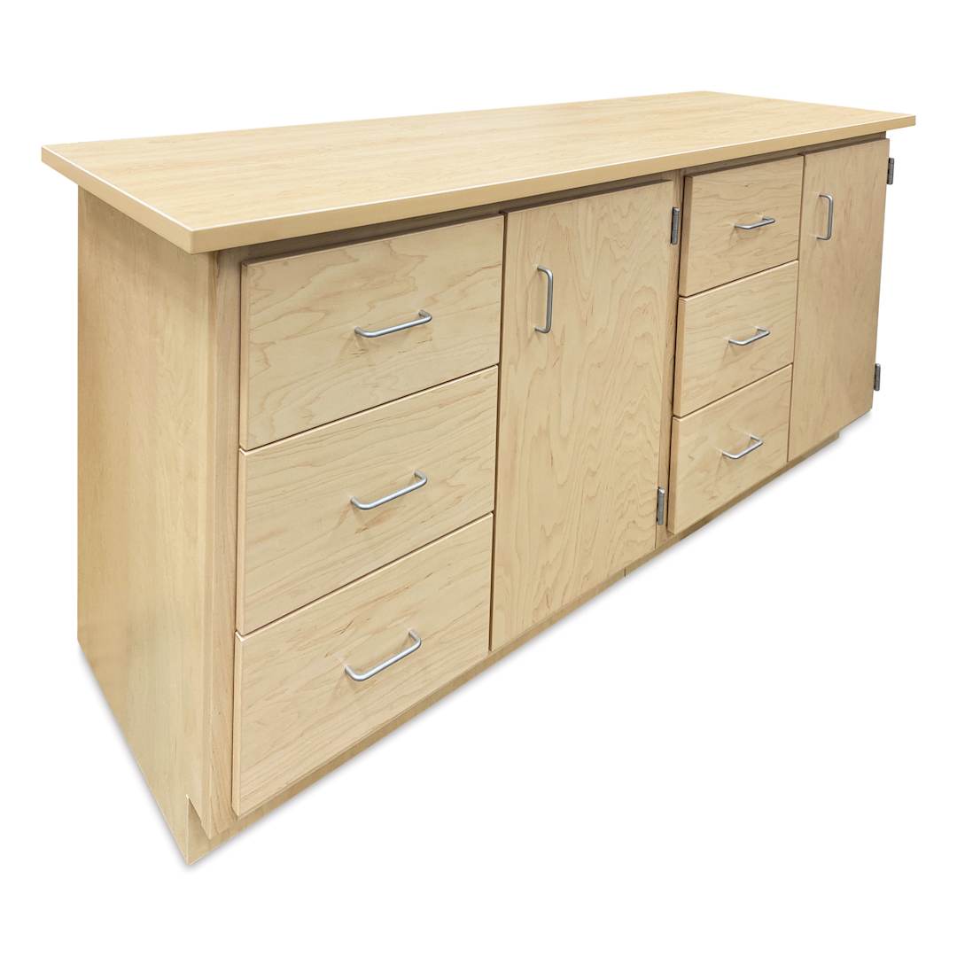 Open in modal - Hann Storage Bench - 6 Drawers & 2 Doors, Maple Grain HPL Top