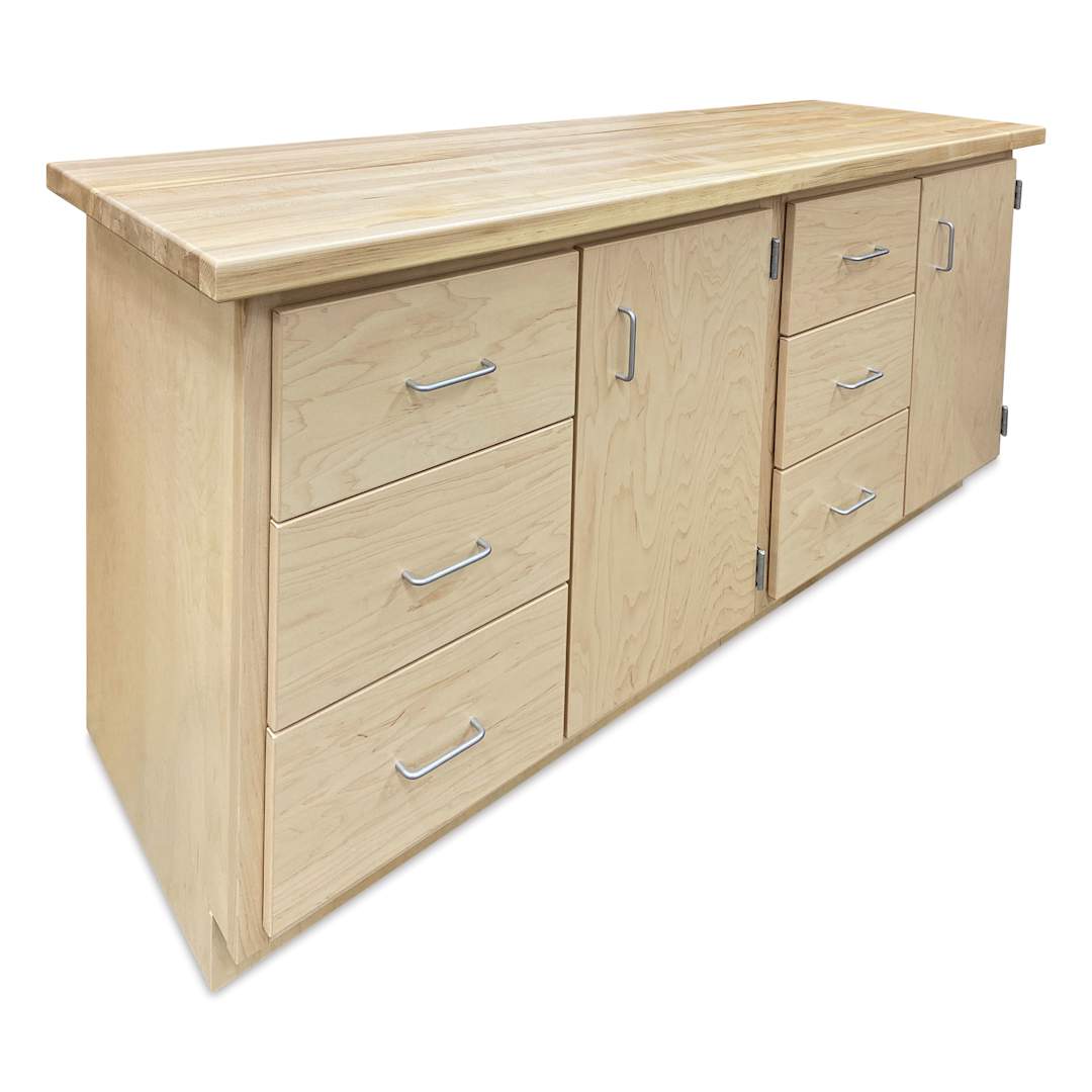 Open in modal - Hann Storage Bench - 6 Drawers & 2 Doors, Maple Top