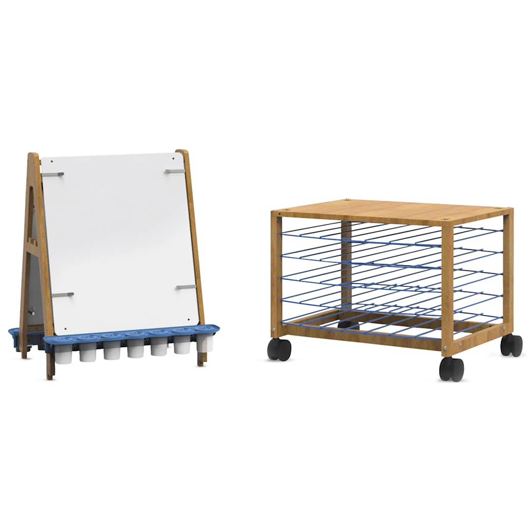 Open in modal - Copernicus Bamboo Double-Sided Art Center - Easel with Drying Rack