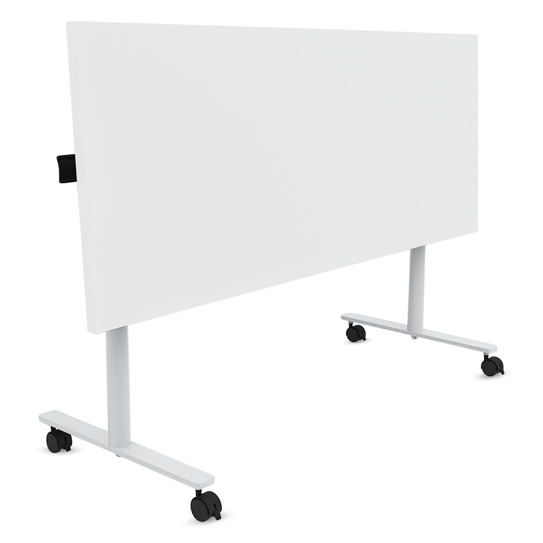 Open in modal - Safco Jurni Flip-Top Table with Casters - Designer White, 24" x 60", top folded