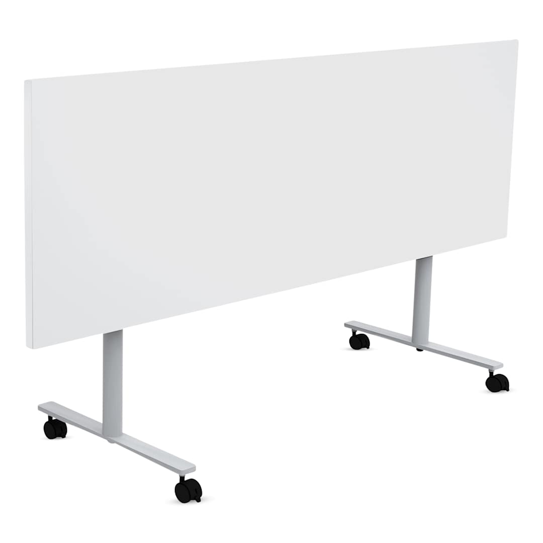 Open in modal - Safco Jurni Flip-Top Table with Casters - Designer White, 24" x 72", top folded