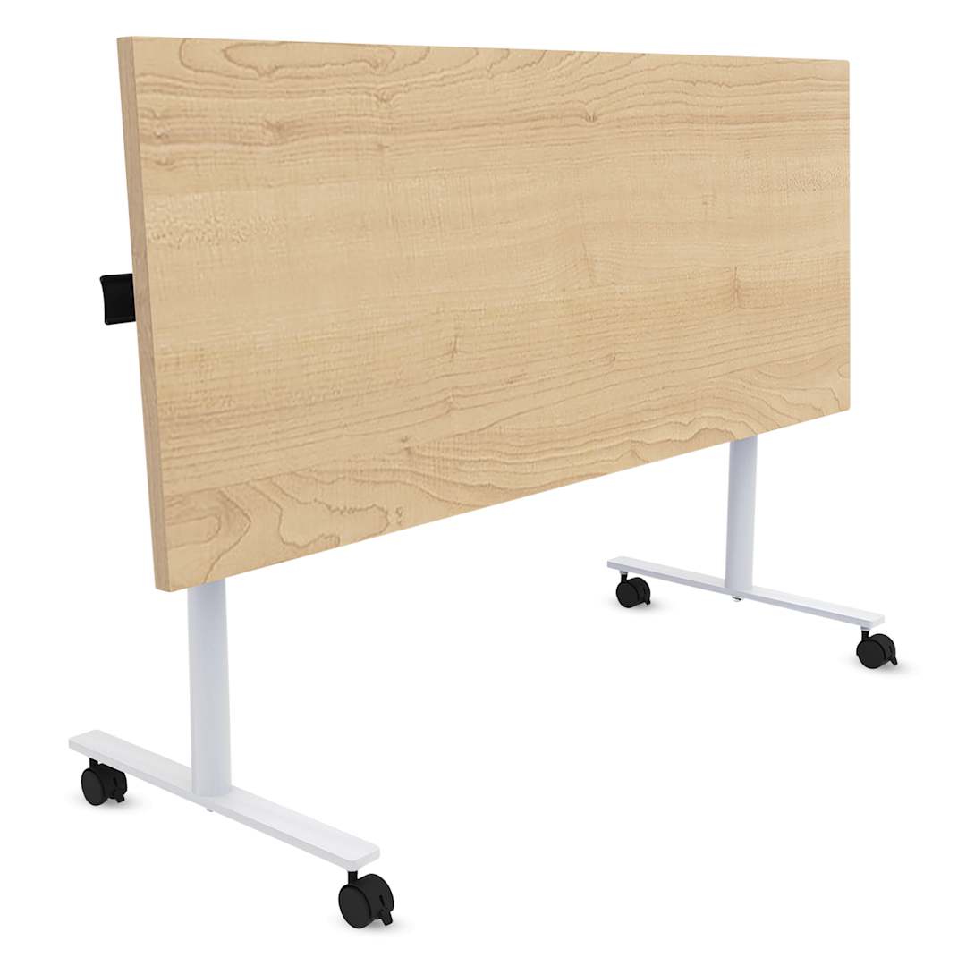Open in modal - Safco Jurni Flip-Top Table with Casters - Fusion Maple, 24" x 60", folded top