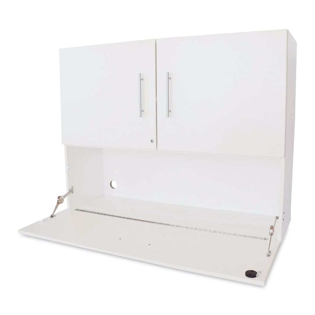 Open in modal - Whitney Brothers White Workstation Cabinet (Cabinet doors closed)