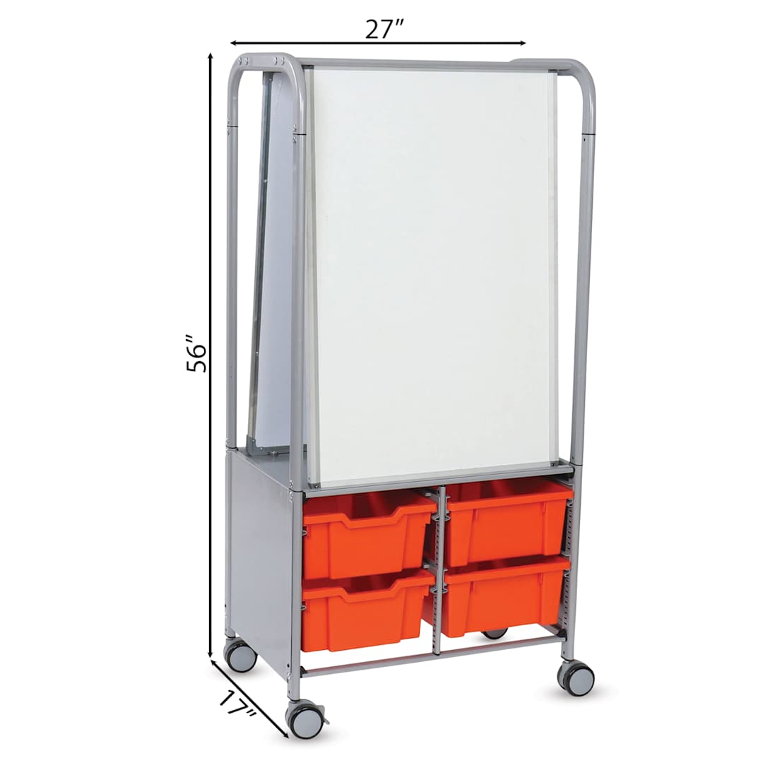 Open in modal - Gratnells MakerHub Cart - Silver with Tropical Orange
