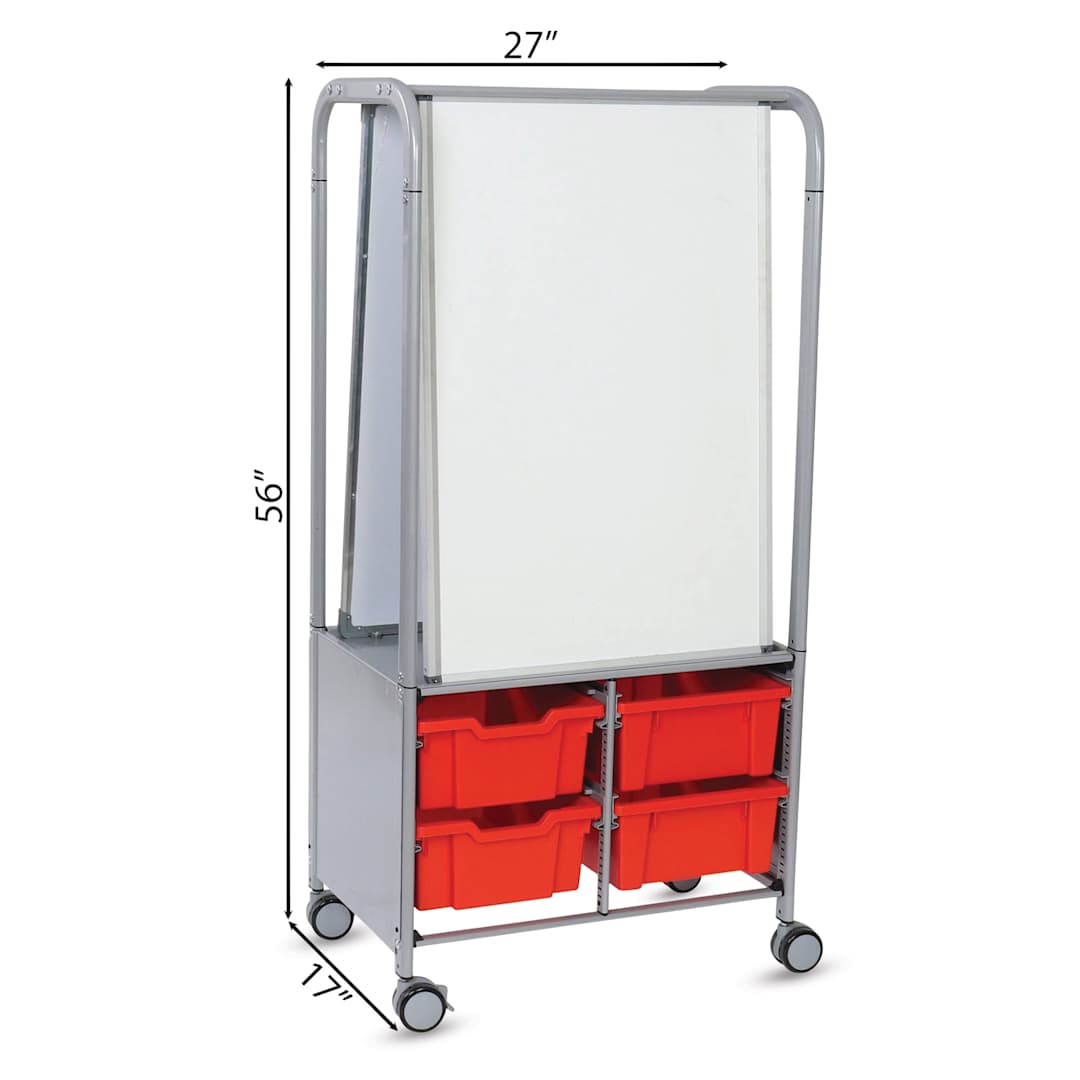 Open in modal - Gratnells MakerHub Cart - Silver with Flame Red