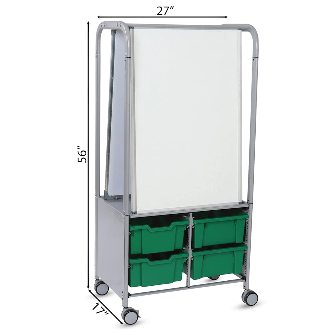 Open in modal - Gratnells MakerHub Cart - Silver with Grass Green
