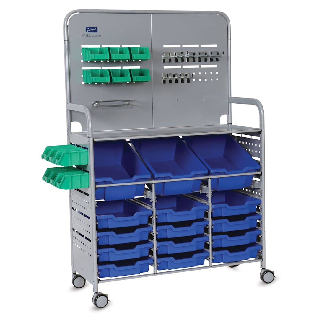 Open in modal - Gratnells Makerspace Cart - Silver with Royal Blue