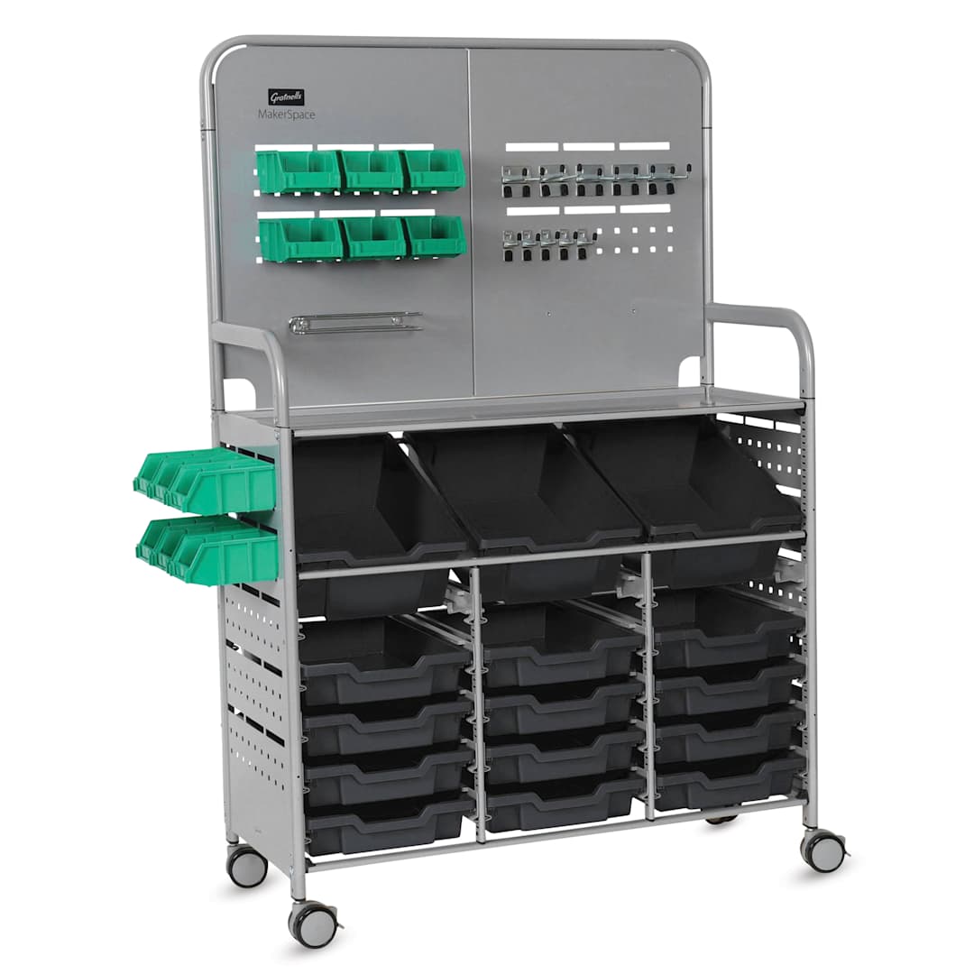 Open in modal - Gratnells Makerspace Cart - Silver with Jet Black