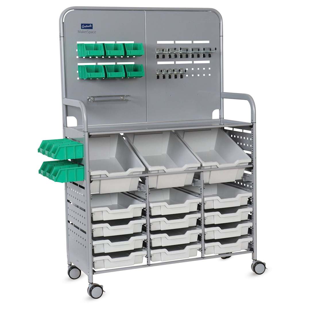 Open in modal - Gratnells Makerspace Cart - Silver with Light Gray 
