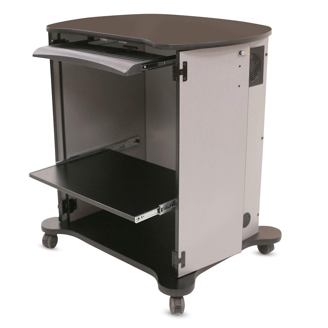 Open in modal - CEF Multi-Maker XL Cart, front locking doors open showing interior and pull-out trays