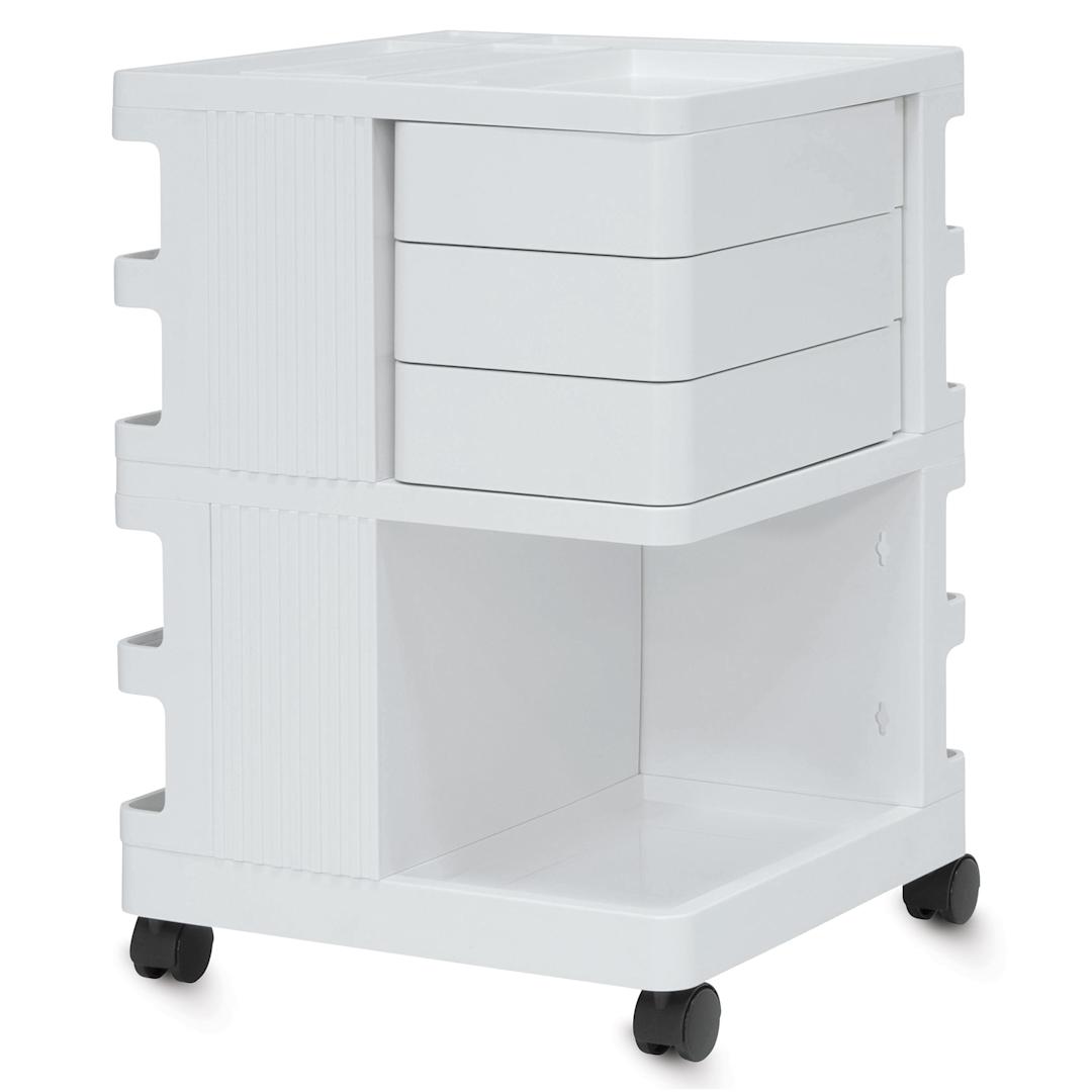 Open in modal - Studio Designs Kubx Pro Mobile Storage Cart - White (Side with drawers)