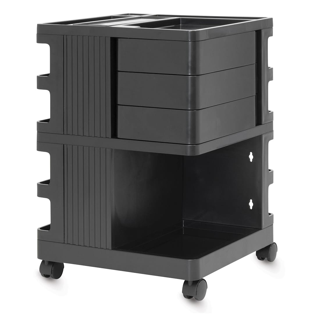 Open in modal - Studio Designs Kubx Pro Mobile Storage Cart - Black (Side with drawers)