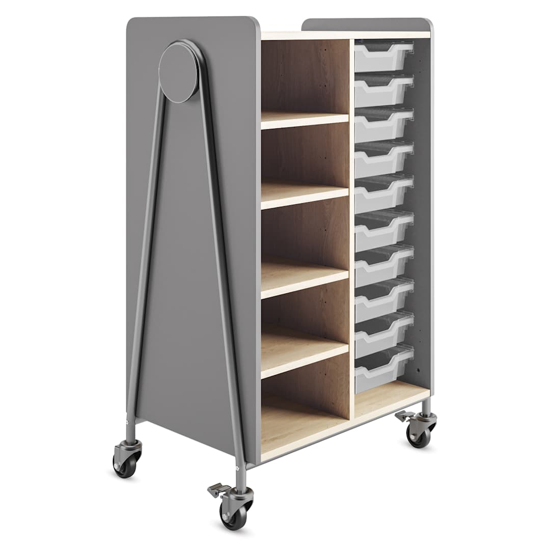 Open in modal - Safco Whiffle Typical 2 Double Storage Cart - Gray