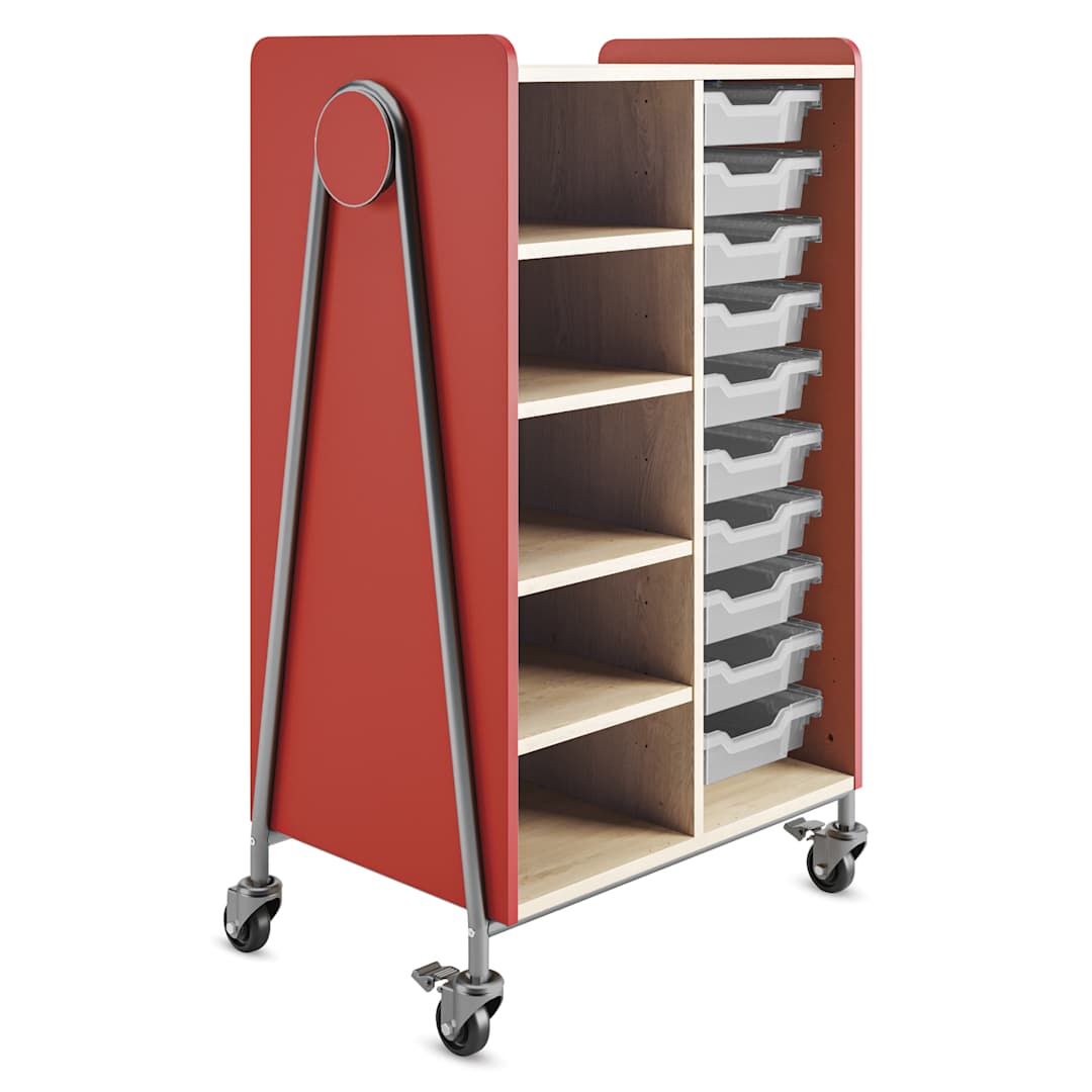 Open in modal - Safco Whiffle Typical 2 Double Storage Cart - Red