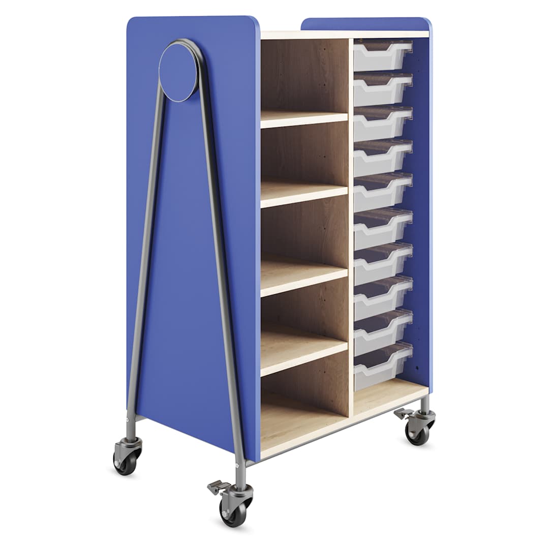 Open in modal - Safco Whiffle Typical 2 Double Storage Cart - Spectrum Blue 