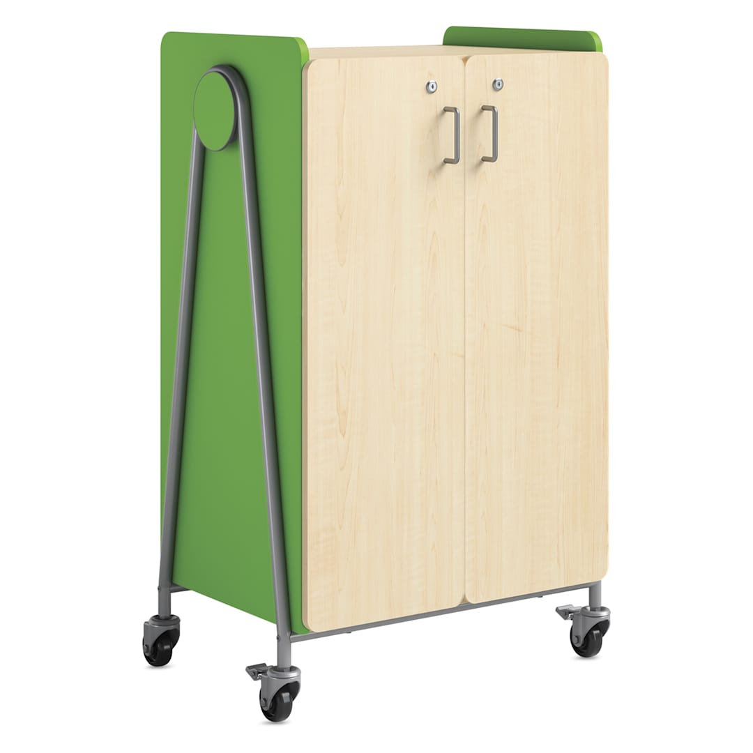 Open in modal - Safco Whiffle Typical 14 Double Storage Cart - Green