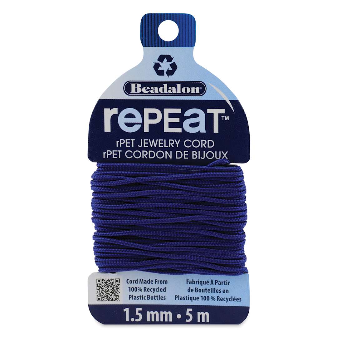 Open in modal - Beadalon Repeat Jewelry Cord - 1.5 mm x 5 m, Navy Blue