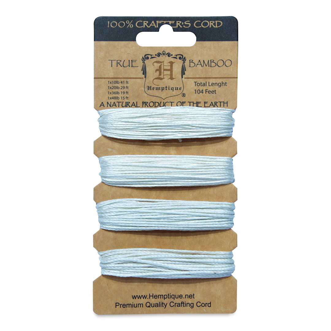 Open in modal - Hemptique Bamboo Cord Card - Natural Multi-Weight, Pkg of 4