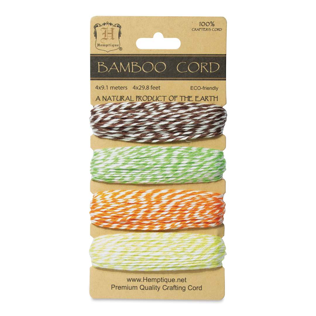 Open in modal - Hemptique Bamboo Cord Card - Bloom, Pkg of 4