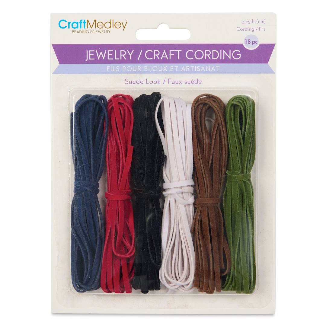 Open in modal - Craft Medley Jewelry Craft Cording Set - Dark Colors, Pkg of 18 front of packaging