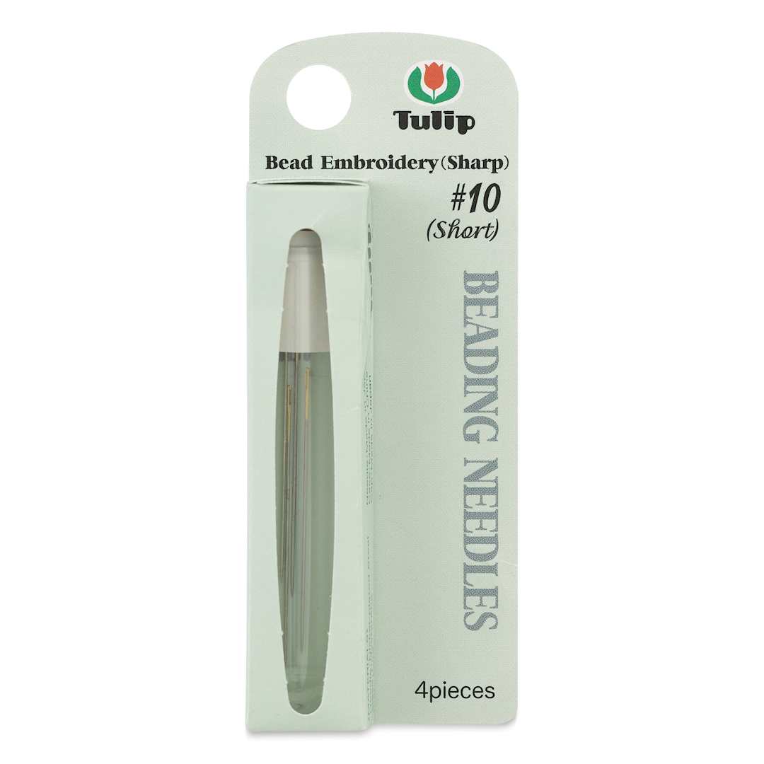 Open in modal - Tulip Needle Company Beading Needles - Embroidery, Size 10, Short, Pkg of 4, front of the packaging