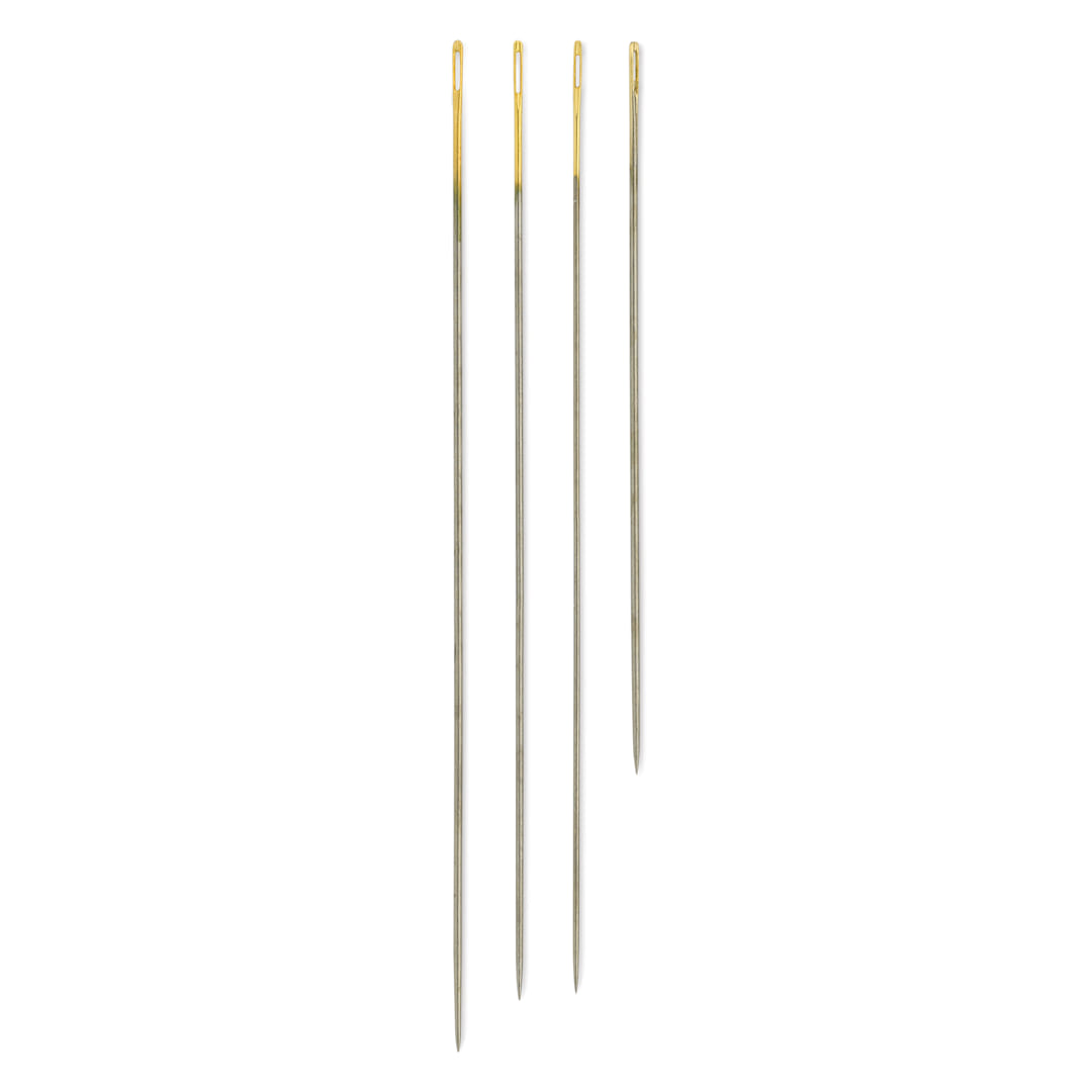 Open in modal - Tulip Needle Company Beading Needles - Assorted, four needles outside of the packaging