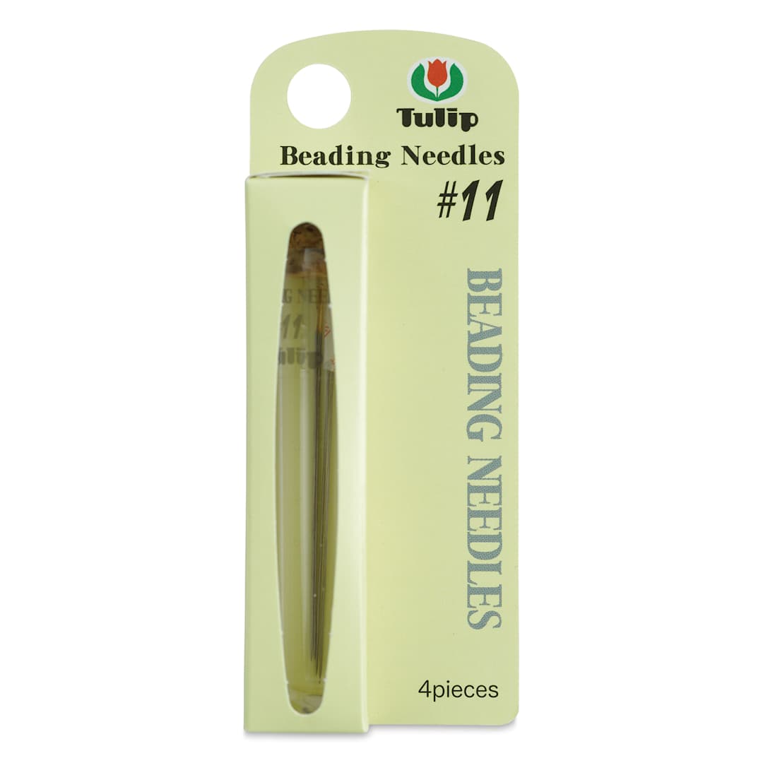 Open in modal - Tulip Needle Company Beading Needles - Size 11, Pkg of 4, front of the packaging