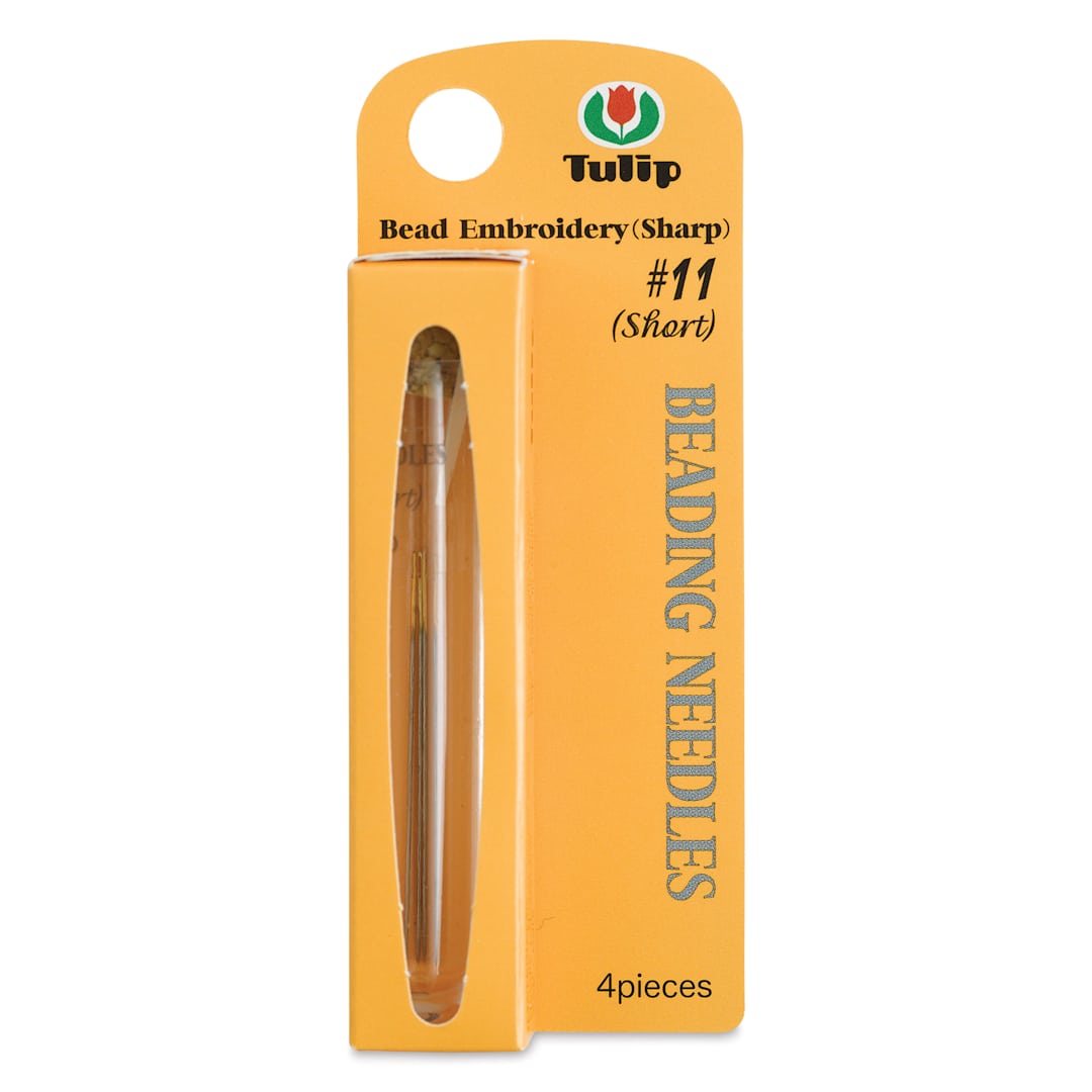 Open in modal - Tulip Needle Company Beading Needles - Embroidery, Size 11, Short, Pkg of 4, front of the packaging