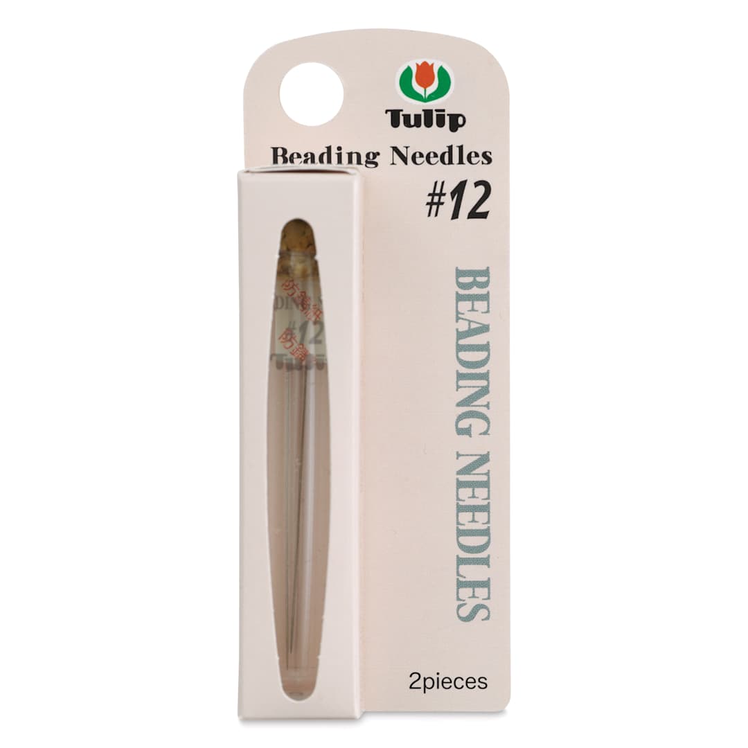 Open in modal - Tulip Needle Company Beading Needles - Size 12, Pkg of 2, front of the packaging