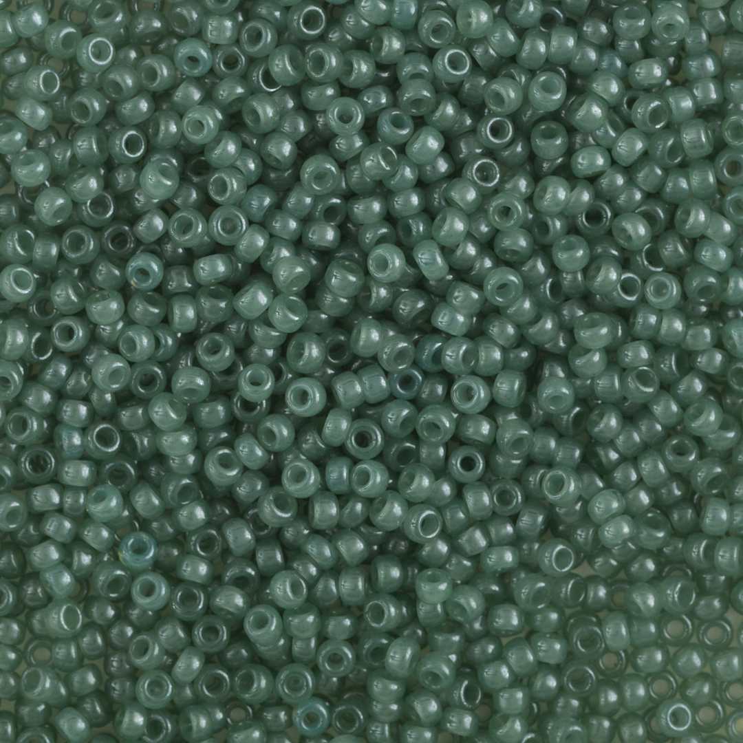 Open in modal - John Bead Miyuki Glass Seed Beads - Dark Sea Green, close-up