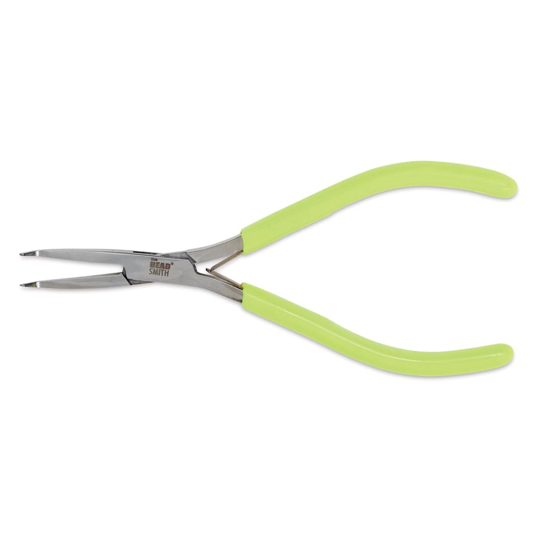 Open in modal - Beadsmith Micro-Fine Bent Flat Nose Pliers